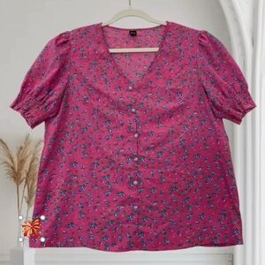 SHEIN Pink Floral Blouse